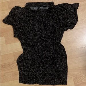 Adrianna Papell Black and Brown Patterned Blouse